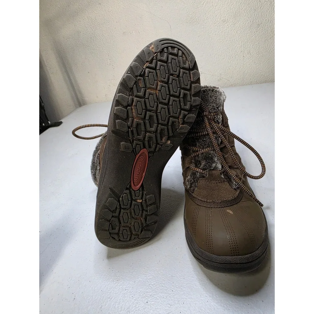 Baretraps Augustina Brown Faux Fur Duck Boots Womens 5M